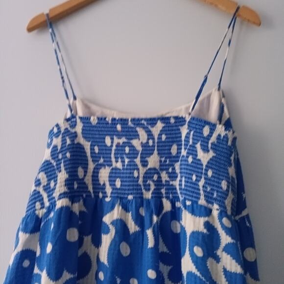 Xirena Fae Cotton Dress Blue Curls L with Pockets - Picture 6 of 8